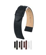 HIRSCH Medea Leather Watch Strap - Embossed Lizard Grain Leather - Brown... - $49.28 CAD