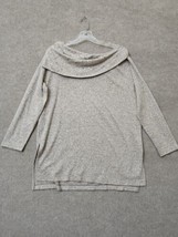 Chicos Zenergy Sweater Womens 2 US L Beige Cowl Neck Long Sleeve Lightweight - £19.45 GBP