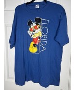 Vintage 80s Walt Disney Mickey Mouse Single Stich Florida Shirt 2XL Velv... - £15.03 GBP