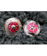 Silver Star Concho Pink enamel accent NEW by Action Company 1 1/2&quot; Set of 4 - $14.84