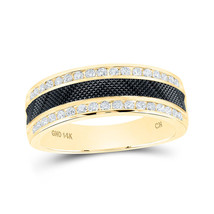 14kt Yellow Gold Mens Round Diamond Wedding Double Row Band Ring 1/2 Cttw - £1,343.97 GBP