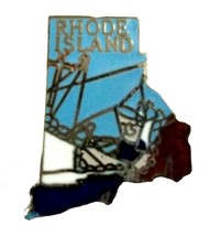 Rhode Island State Outline Hat Tac or Lapel Pin - $7.99