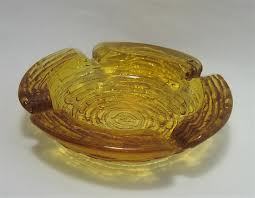 Anchor Hocking Soreno Glass Topaz Ashtray - $15.45