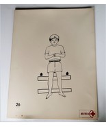 Vtg American National Red Cross Basic First Aid Drawing 2 Side Ephemera ... - $29.99