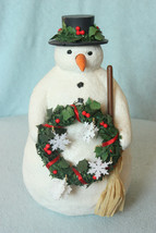 Hallmark Marjolein Bastin Snowman with Wreath and Broom - £10.16 GBP