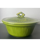 VTG covered Casserole Dish  Ceramic drip green  Glaze California POTTERY - £20.22 GBP