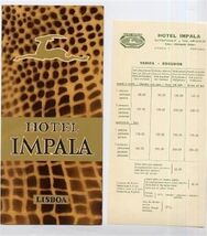 Hotel Impala Brochure Lisbon Portugal 1960's Lisboa Rua Filipe Folque - $11.88