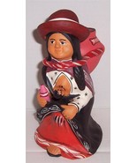 Ayacucho &quot;Native Peru Woman with Child&quot; HandMade &amp; Handpainted Pottery - $167.63