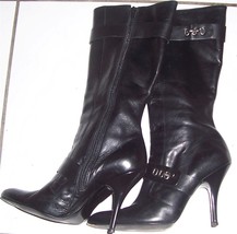 BCBGIRLS Max Azria Ladies Black Leather Fashion Spike Heel Boots Size 7.5 - £149.83 GBP