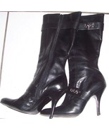 BCBGIRLS Max Azria Ladies Black Leather Fashion Spike Heel Boots Size 7.5 - $262.10 CAD