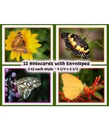 Note Cards  Butterfly Designs  Set of 12 - $16.46 CAD