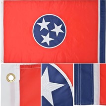 Tennessee State Flag 3' x 5' Ft 210D Nylon Premium Outdoor Embroidered Flag - £31.96 GBP