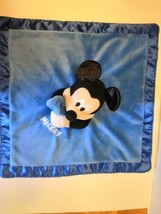 Disney Mickey Mouse Lovey Security Blanket Blue Rattle Crinkle Ear Plush... - $19.80