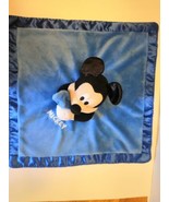 Disney Mickey Mouse Lovey Security Blanket Blue Rattle Crinkle Ear Plush... - £15.55 GBP