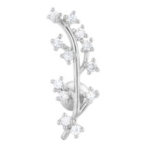 Stainless Steel Tragus with Branch 4mm CZ Crystal - £9.59 GBP