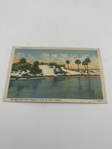 Vintage postcard Gulf Coast Scenic Highway Military Posted 1942 Linen Po... - £4.74 GBP