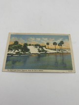 Vintage postcard Gulf Coast Scenic Highway Military Posted 1942 Linen Posted - £4.44 GBP