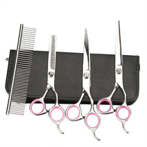 7&quot;Professional Pet Dog Grooming Scissors Set Straight Curved Thinning Sh... - £29.60 GBP