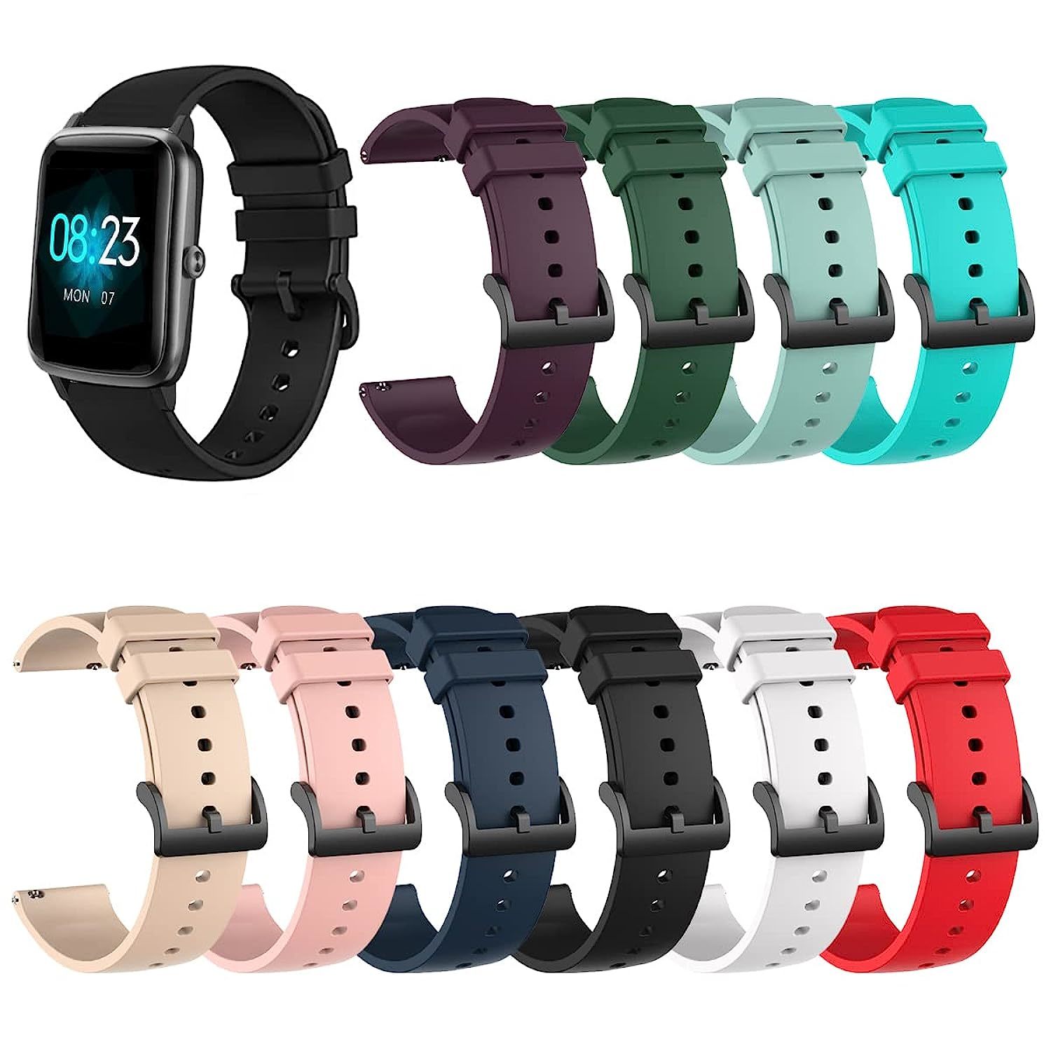 Primary image for Compatible With Luoba Smart Watch Bands 1.69,Soft Silicone Replacement Wrist Str