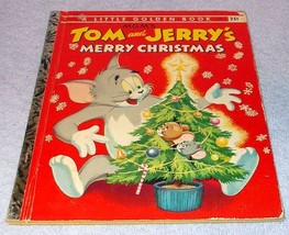 Tom and Jerry&#39;s Merry Christmas C Edition Vintage Little Golden Book - £7.86 GBP