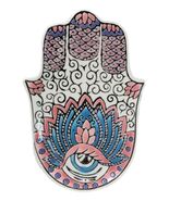 Pink Chakra Hamsa Palm Mandala and Evil Eye Ceramic Dish Brass Incense H... - $328.35 MXN