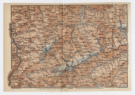 1910 Antique Map Of Pfitsch Tux Zams Wipp Valley / Tyrol / Austria / Italy - £24.43 GBP