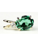 P021, Created Emerald Spinel, 14KY Gold Pendant - £136.53 GBP