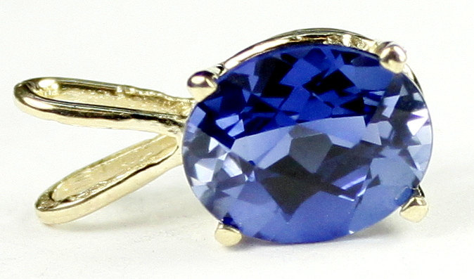 P002, Created Blue Sapphire, 14KY Gold