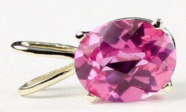 P002, 10x8mm, 3.3 ct, Created Pink Sapphire, 14KY Gold - £137.95 GBP