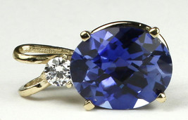 P022, Created Blue Sapphire, 14KY Gold - $219.04
