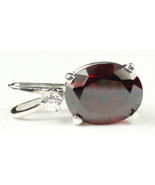 SP020, 10x8mm, 3.3 ct Burgundy CZ, 925 Sterling Silver Pendant - £30.88 GBP