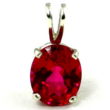 SP002, 10x8mm Created Ruby, 925 Sterling Silver Pendant - $45.21