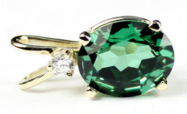 P020, Created Emerald Spinel, 14KY Gold - $258.71