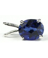 SP002, Created Blue Sapphire, 925 Sterling Silver Pendant - £35.96 GBP