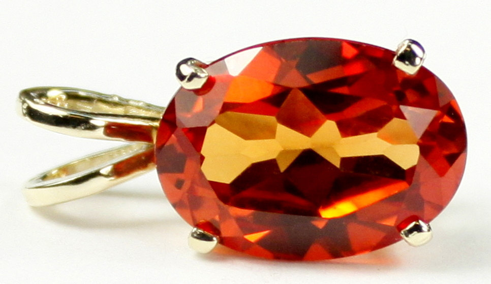 Primary image for P004, Padparadsha CZ, 14KY Gold