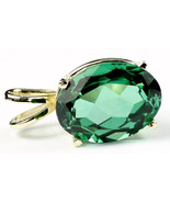 P006, 14x10mm 7ct, Created Emerald Spinel, 14KY Gold - £239.45 GBP