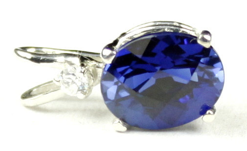 SP020, 10x8mm, 3.3 ct Created Blue Sapphire, 925 Sterling Silver Pendant - £35.86 GBP