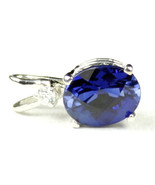 SP020, 10x8mm, 3.3 ct Created Blue Sapphire, 925 Sterling Silver Pendant - £35.86 GBP