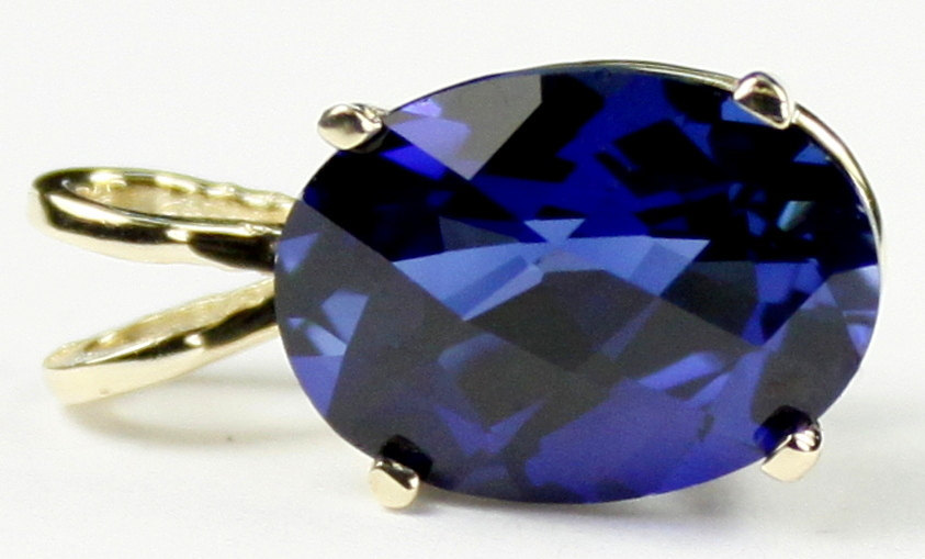 Primary image for P004, Created Blue Sapphire, 14KY Gold