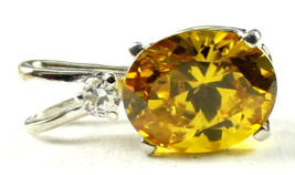 SP020, 10x8mm, 3.3 ct Golden Yellow CZ, 925 Sterling Silver Pendant - $33.69