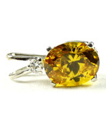 SP020, 10x8mm, 3.3 ct Golden Yellow CZ, 925 Sterling Silver Pendant - £26.92 GBP