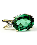 P019, 14x10mm 7ct, Created Emerald Spinel, 14KY Gold - £252.09 GBP
