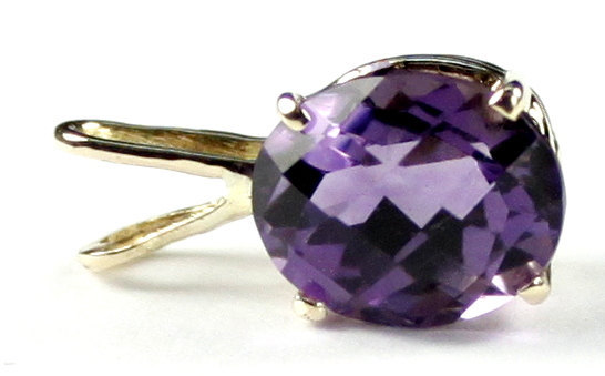 P002, Brazilian Amethyst, 14KY Gold Pendant