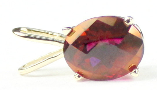 P002, Crimson Topaz, 14KY Gold Pendant