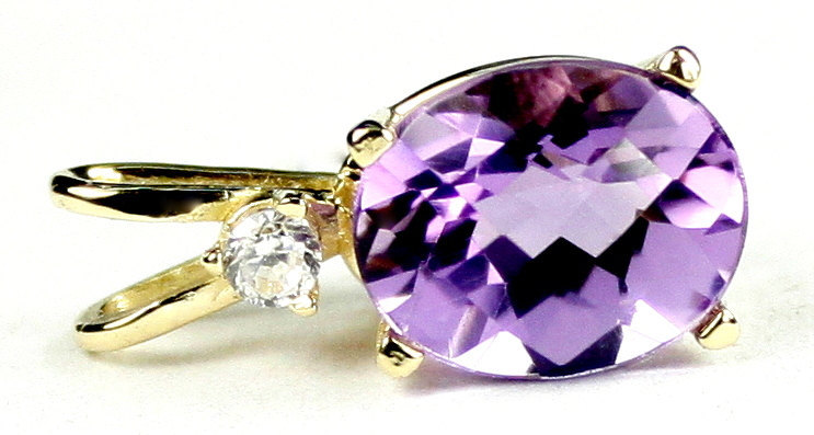 P020, Amethyst, 14KY Gold Pendant