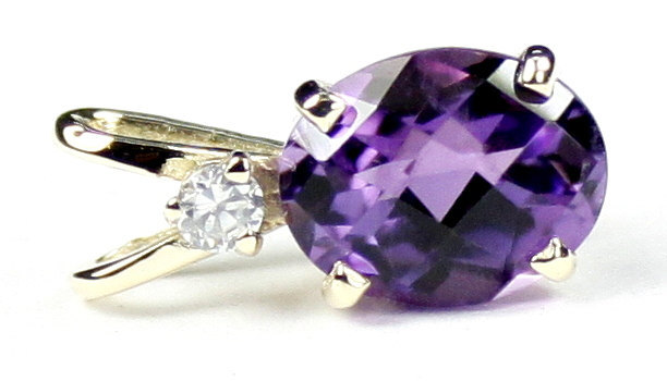 P021, Amethyst, 14KY Gold Pendant