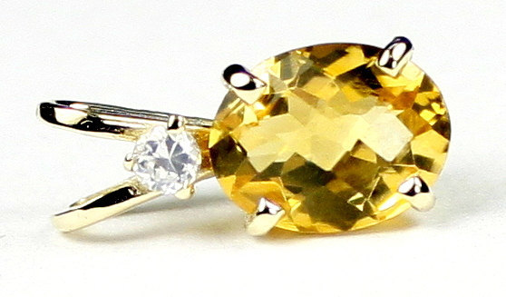 P021, Citrine, 14KY Gold Pendant