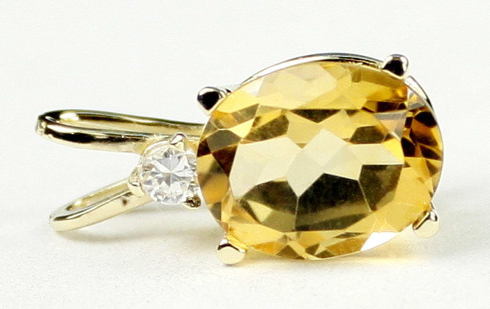 P022, Citrine, 14KY Gold Pendant