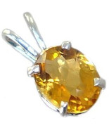SP002, 10x8mm Natural Citrine, 925 Sterling Silver Pendant - £41.97 GBP