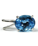 SP002, 10x8mm Swiss Blue Topaz, 925 Sterling Silver Pendant - £70.16 GBP